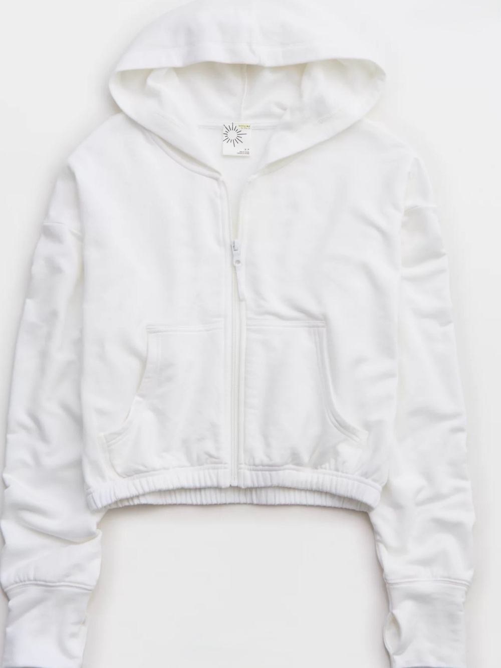 New Offline by Aerie Oversize cropped hoody zipper sweater
